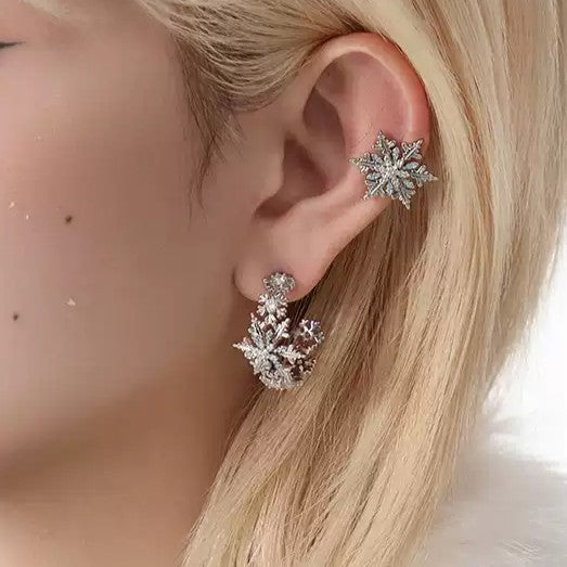 Snowflake Hoop Earrings