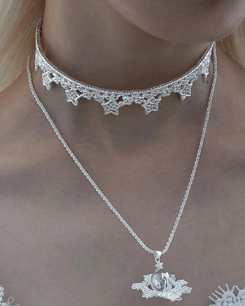 Cat Lace Choker Necklace