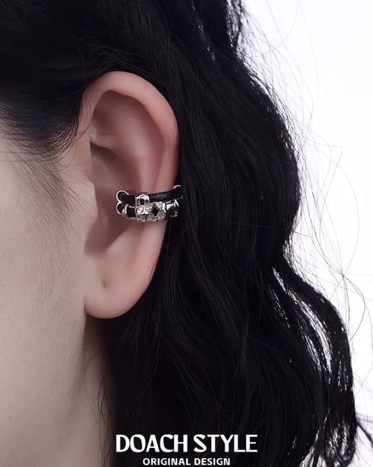 Dark Elegance Silver Earrings