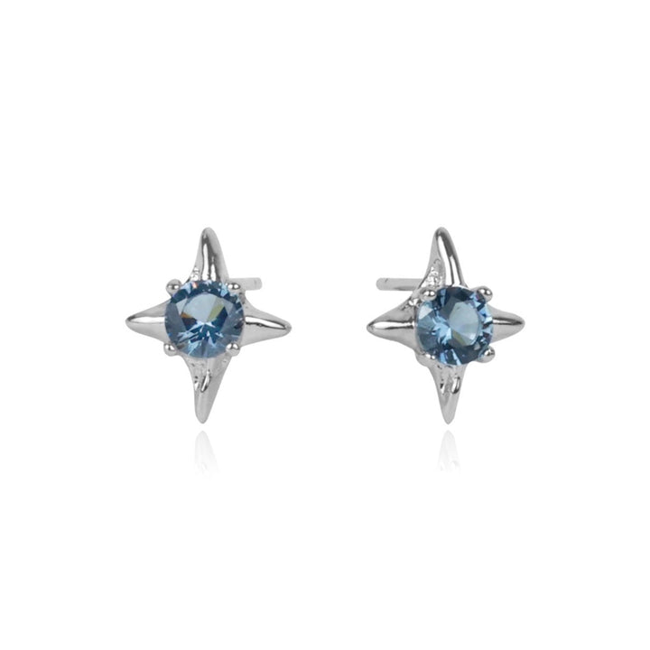 【OOMEOO】Star Fall Blue Zirconia Earrings pg1720