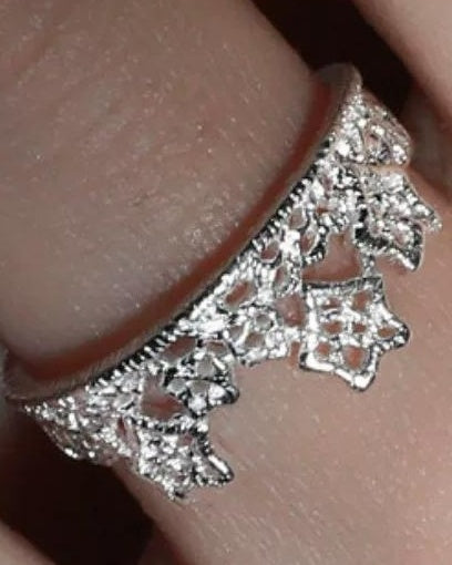 Lace Glow Sterling Silver Open Ring