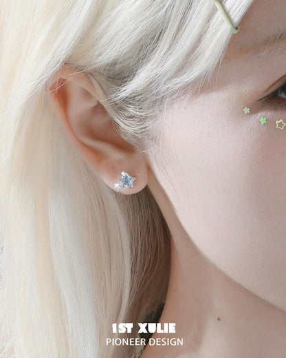 Wishing Star Sterling Silver Stud Earrings