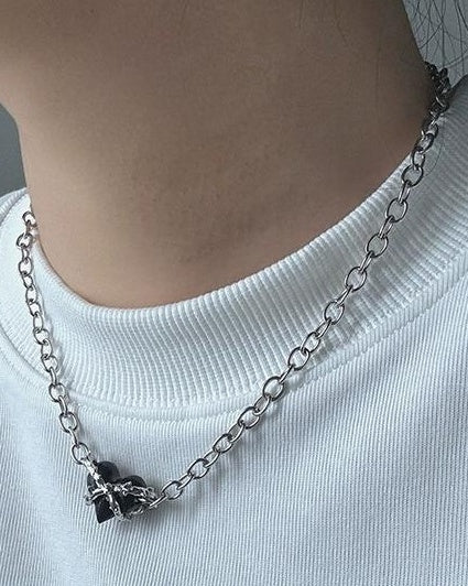 Personalized Black Heart Necklace