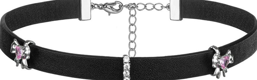 Pixel Leather Bow Choker