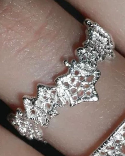 Lace Glow Sterling Silver Open Ring