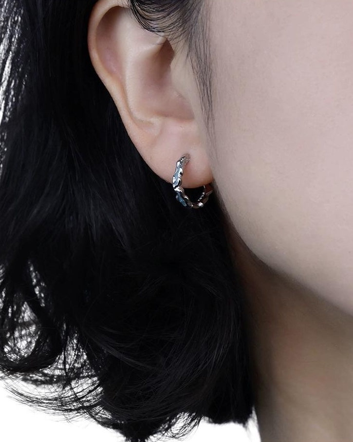 Nautical Wave Silver Earrings
