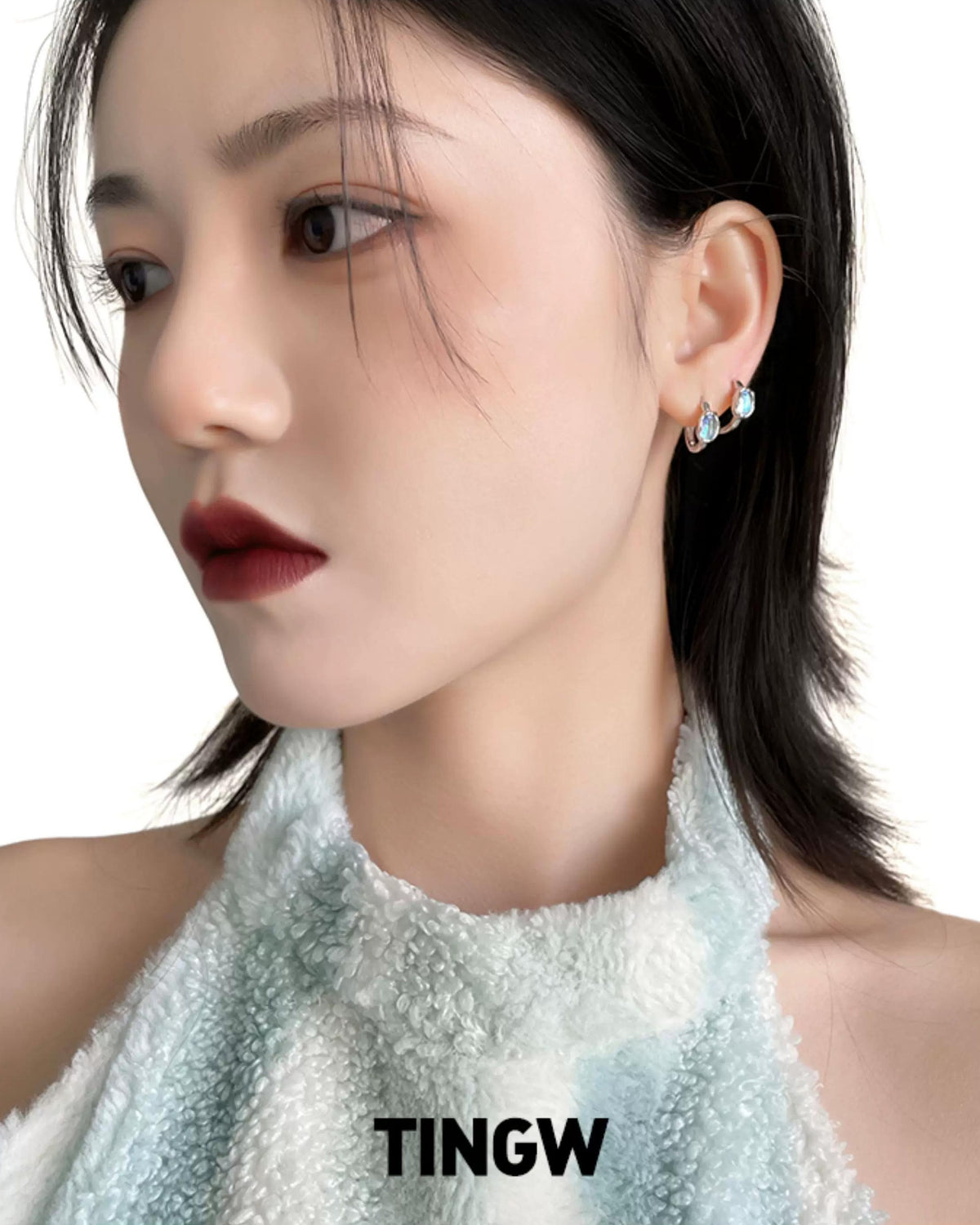Moonstone Hoop Earrings