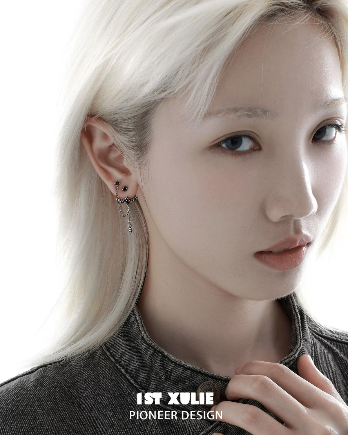 Fallen Angel Detachable Double Piercing Earrings