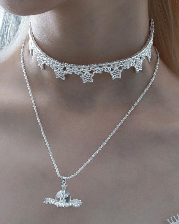 Cat Lace Choker Necklace