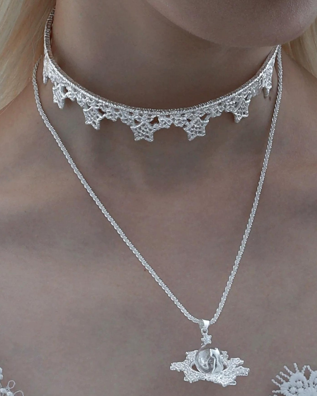 Cat Lace Choker Necklace