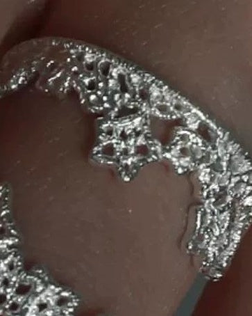 Lace Glow Sterling Silver Open Ring