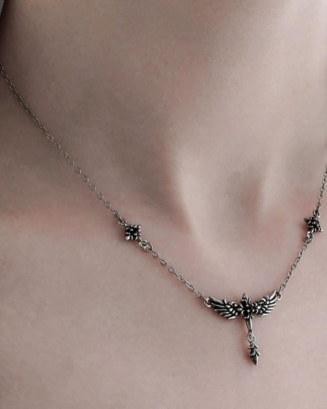 Fallen Angel Gothic Collarbone Necklace