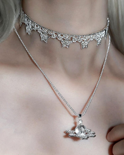 Cat Lace Choker Necklace