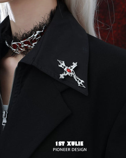 Minimalist Cross Lapel Brooch Pin