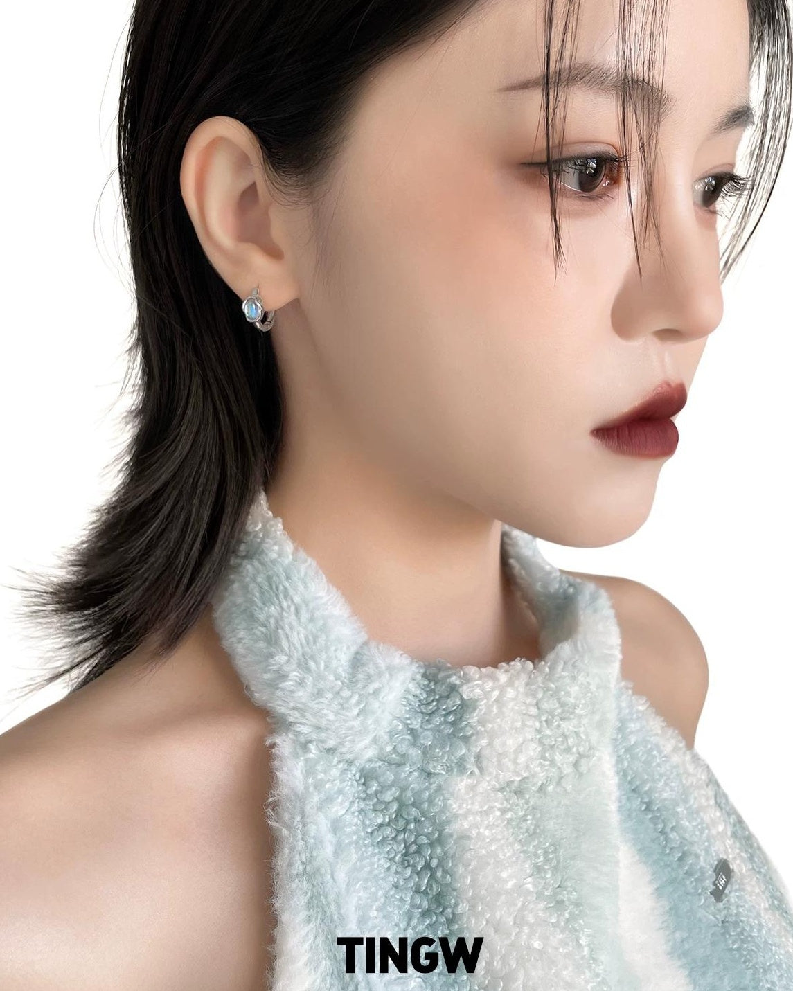 Moonstone Hoop Earrings