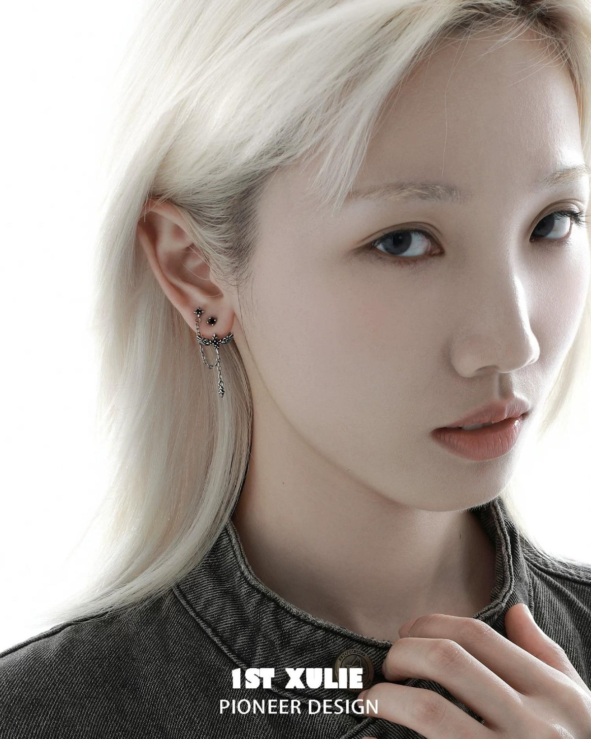 Fallen Angel Detachable Double Piercing Earrings