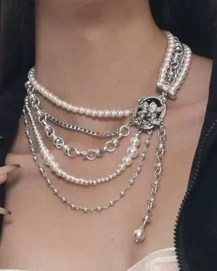 Layered Pearl Necklace Set