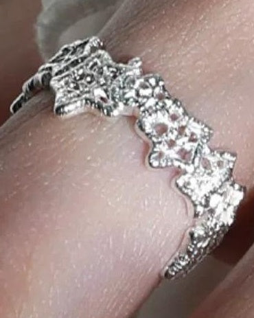 Lace Glow Sterling Silver Open Ring