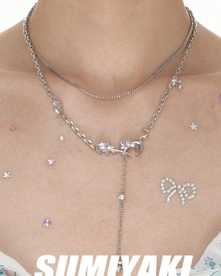 Double Layer Tassel Cat Necklace