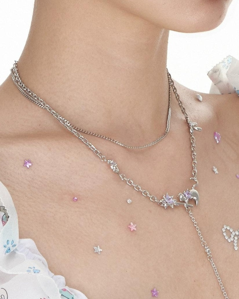 Double Layer Tassel Cat Necklace