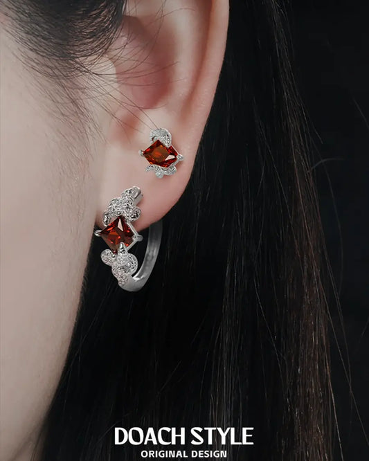 Silver Snake Earrings