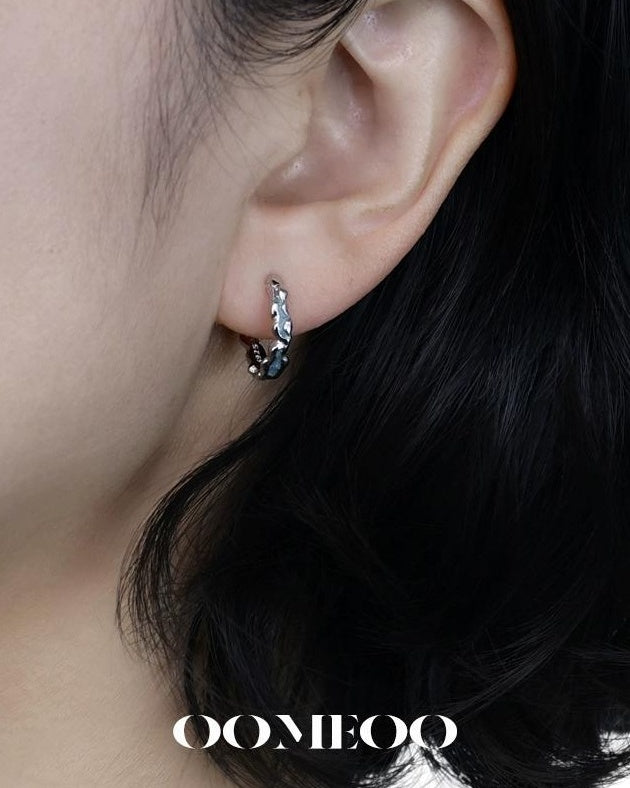 Nautical Wave Silver Earrings