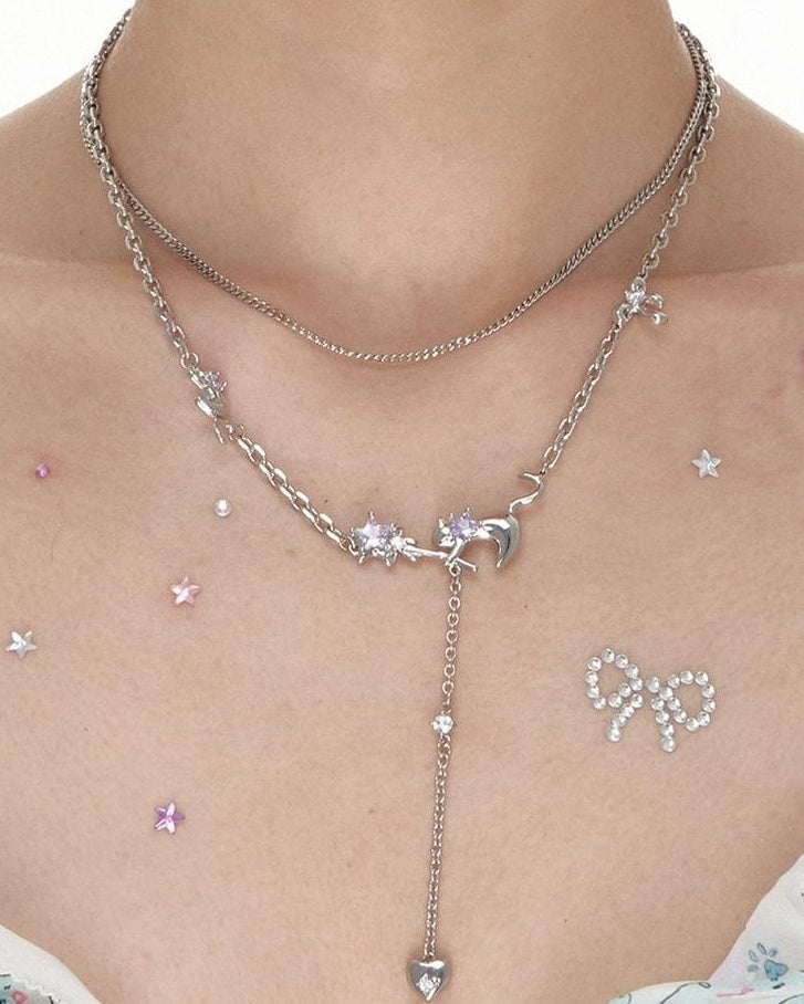Double Layer Tassel Cat Necklace