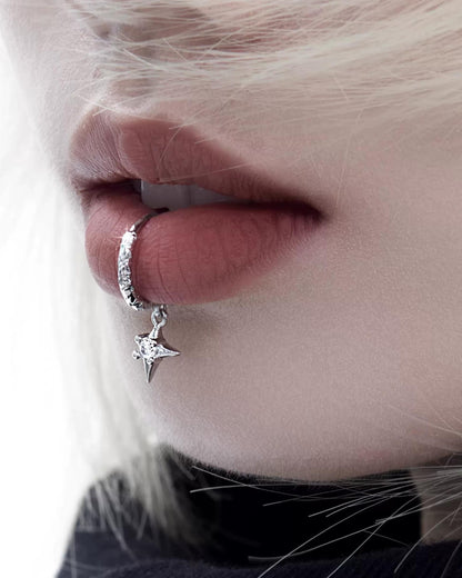 Four-Point Star Sterling Silver Lip Clamp